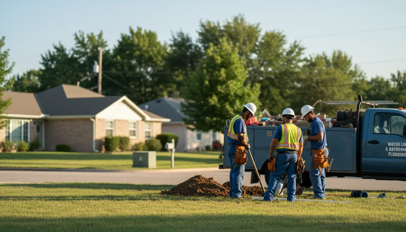 Residential water line and bathroom plumbing service in Garfield, KS